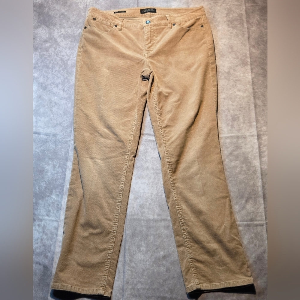 Talbots Corduroy Pants 8P Tan Straight Leg Flawless 5 Pocket Classic Preppy